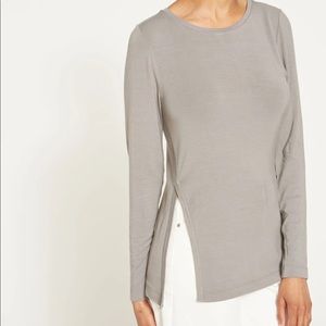 NWT Universal Standard Steel Grey Open Side  Long Sleeve Tee